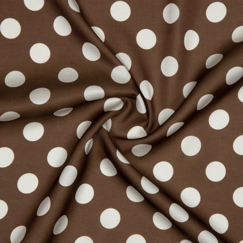 Brown and White Polka Dot Fabric